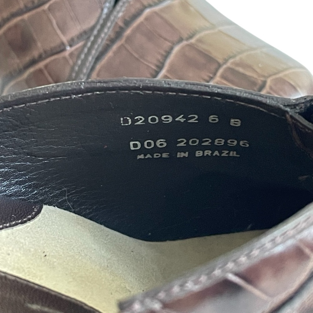 Cole Haan Women's Kenna Brown Croc Leather Platform Heeled Mules Studded Sz: 6 - Picture 9 of 9